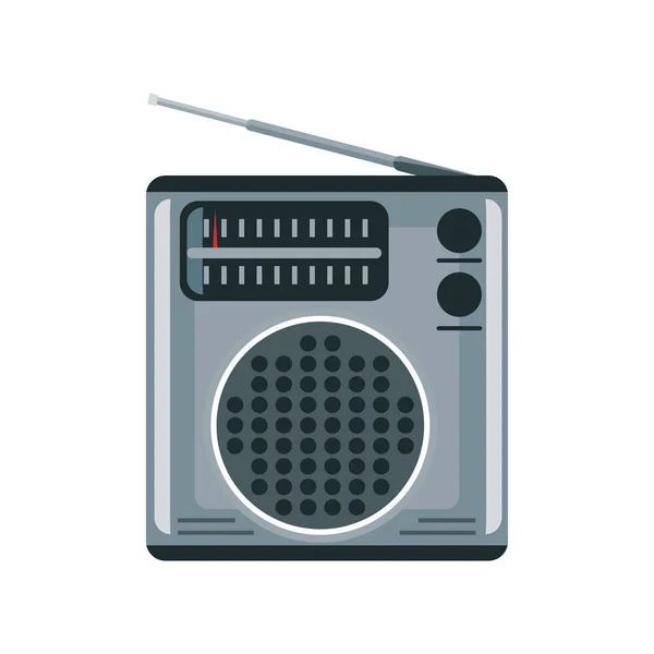 Radio Stereo Icon Flat Isolated — Stock Vector