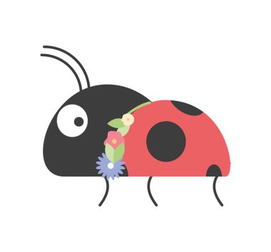 Uğurböceği bahar hayvan çizgi film ikonu