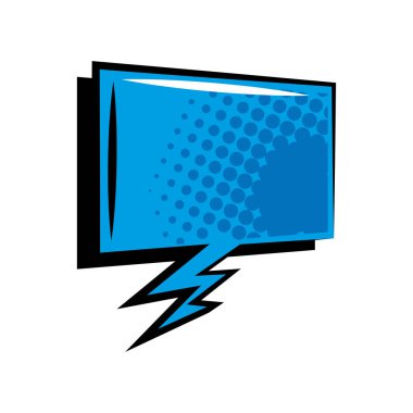 Konuşma balonu pop sanat simgesi izole