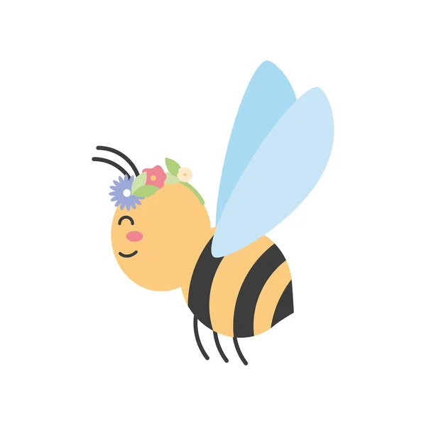 Бджола Весна Тварина Мультфільм Значок — стоковий вектор