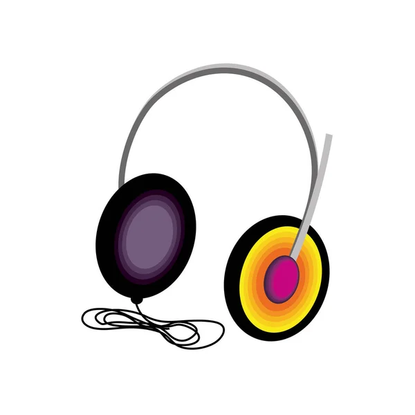 Auriculares Retro 90S Icono Aislado — Vector de stock