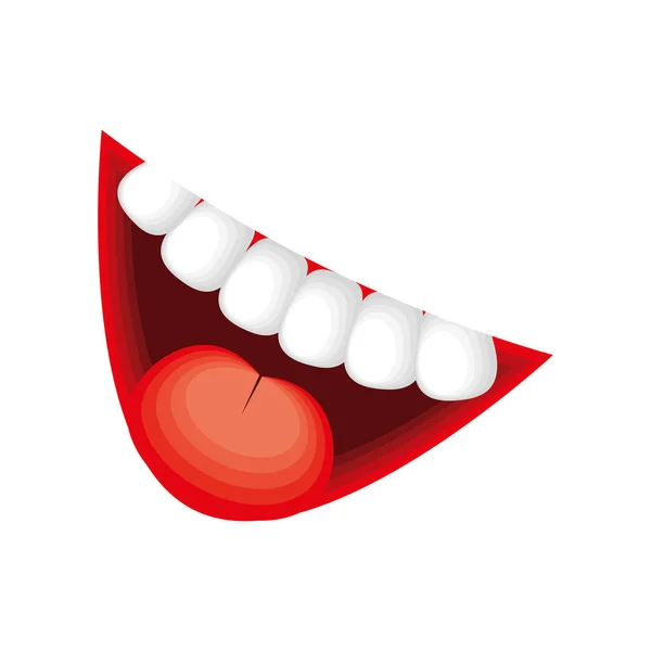 Boca Riéndose Icono Plano Aislado — Vector de stock