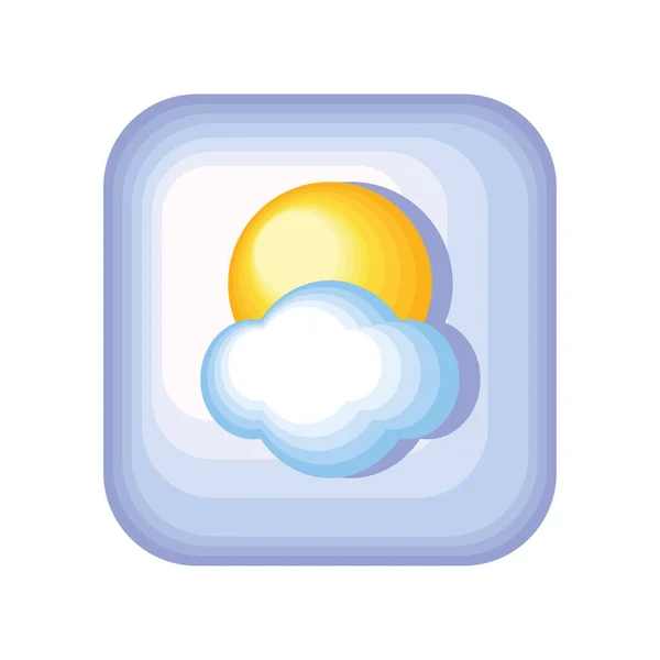 Météo Application Mobile Icône Plat — Image vectorielle