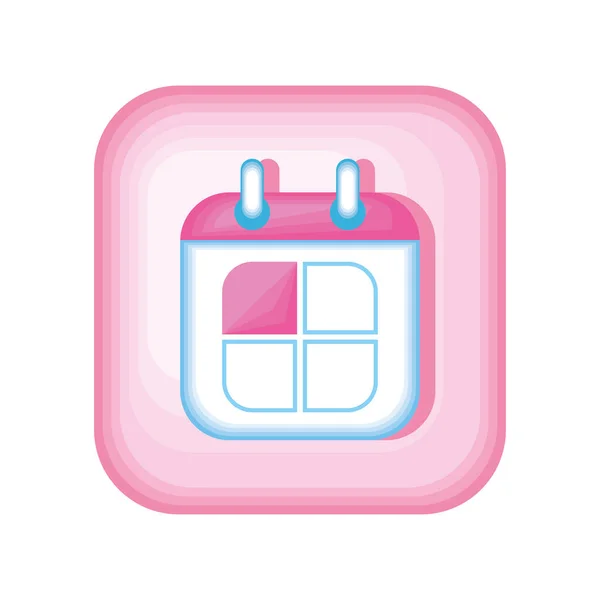 Calendar Mobile App Icon Flat — Stock Vector