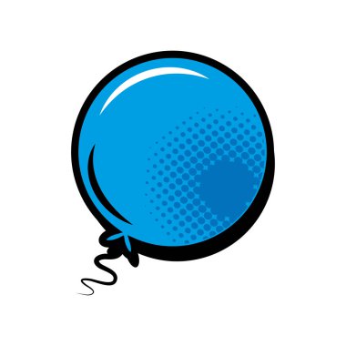 mavi balon pop sanat simgesi izole