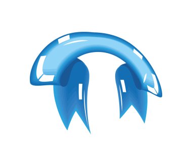 mavi pankart dekorasyon simgesi düz