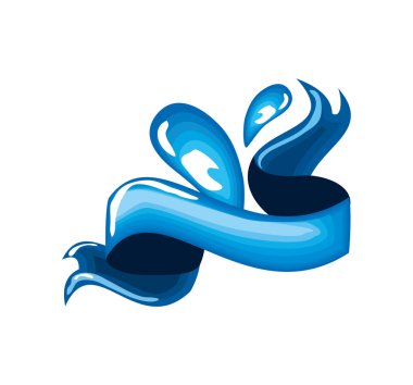 su damlaları ve pankart simgesi