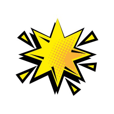 çizgi roman patlama sanat simgesi izole