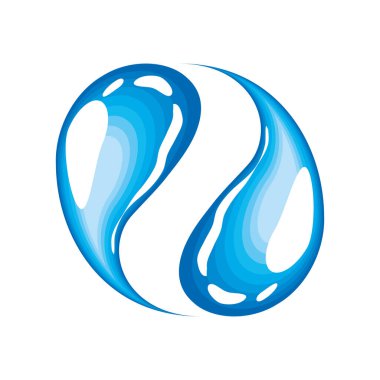 Parlak su damlası simgesi düzdür