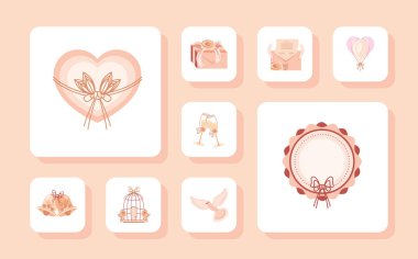 simge koleksiyonu düğün etkinliği düz biçimi