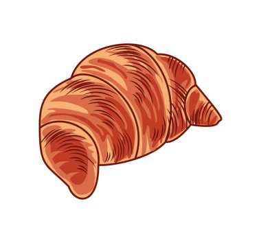 Kruvasan ekmek ikonu izole edildi