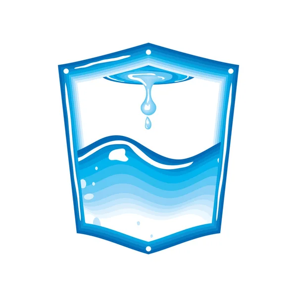 Wassertropfen Schild Symbol Flach — Stockvektor