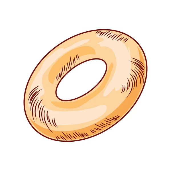 Donut Bread Icon Flat Isolated — Stock Vector