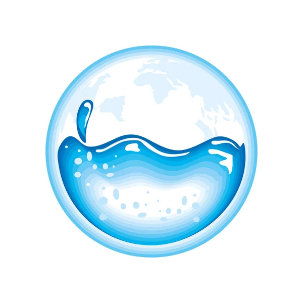 World Water Day Icon Flat — Stock Vector