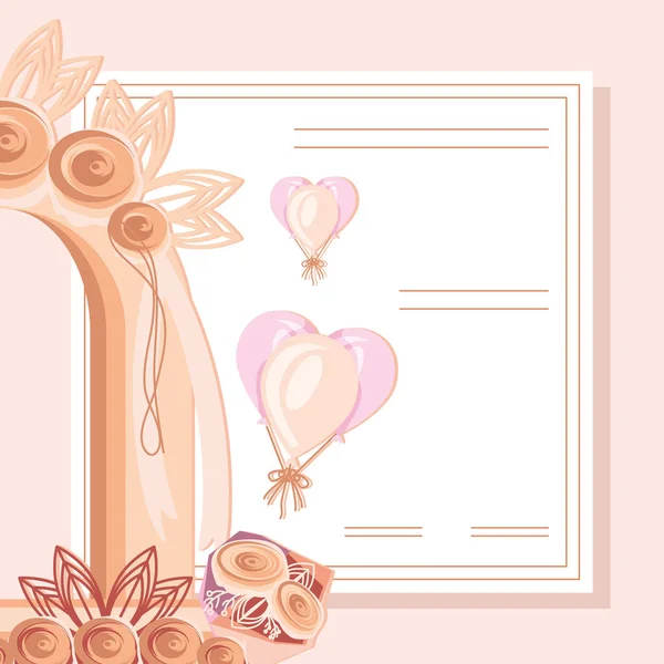 Layout Der Hochzeitseinladungskarte — Stockvektor