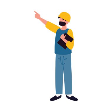 Maskeli depo çalışanı