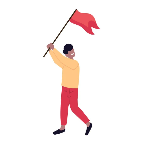 Mann hält eine Fahne — Stockvektor