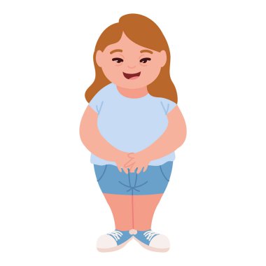 Down sendromlu genç bir kadın.