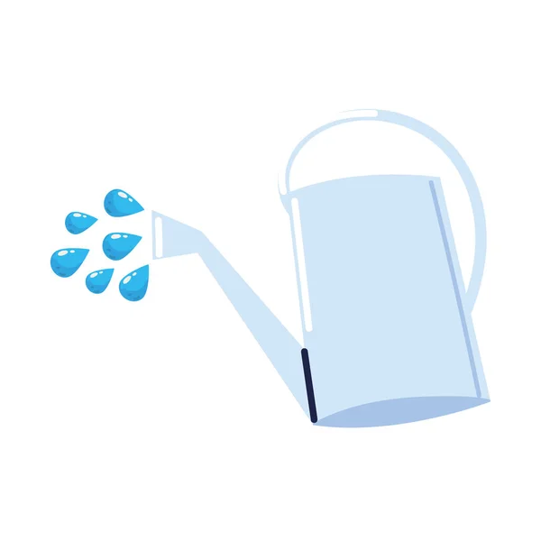 Watering can and drops — Stock Vector