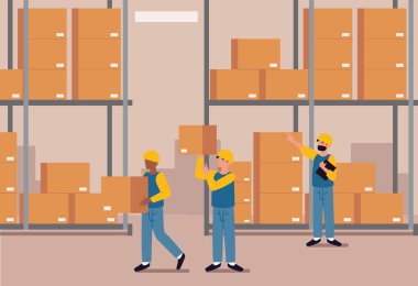 Depo çalışanları yükleniyor