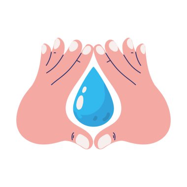 Su damlacıklı eller