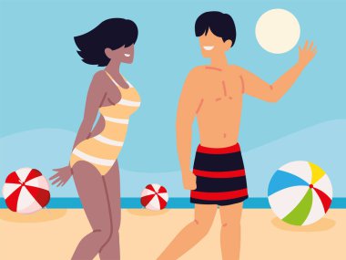 Kumsalda mutlu bir çift