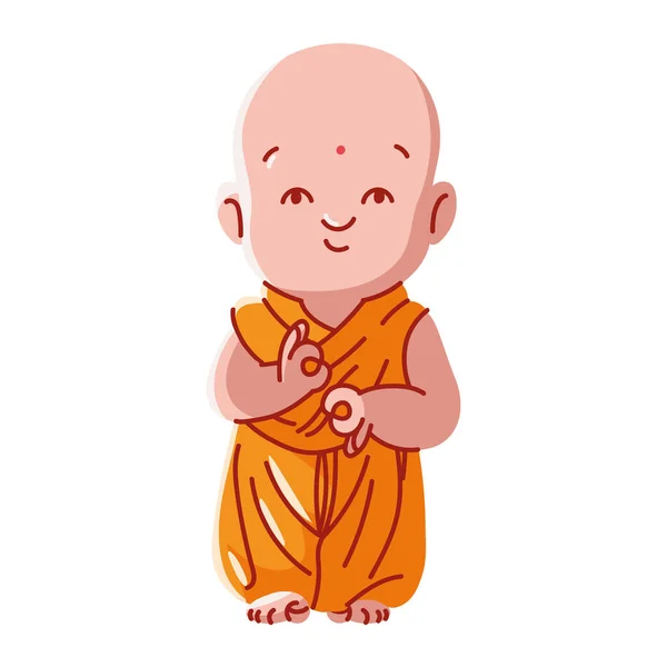 可爱的tibetan僧人 — 图库矢量图片