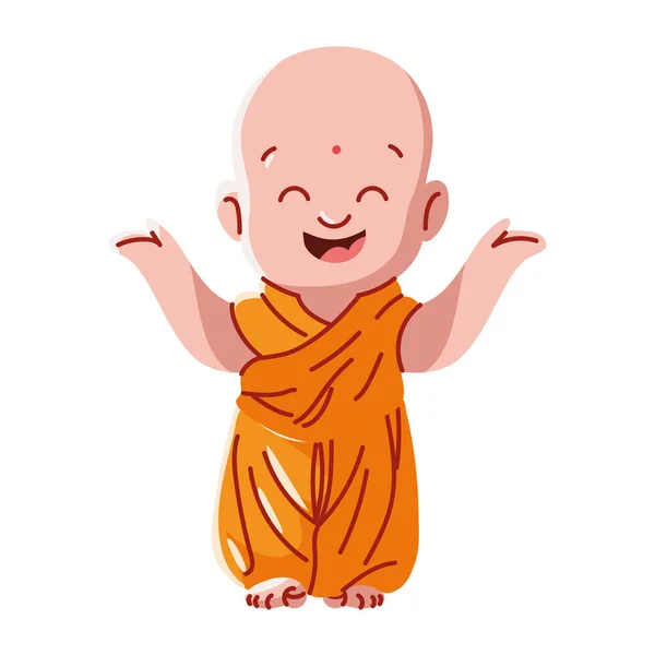 Pequeño monje feliz — Archivo Imágenes Vectoriales