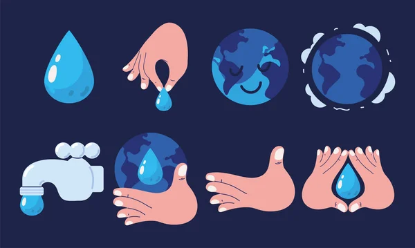 Jogo de dia de água mundial — Vetor de Stock