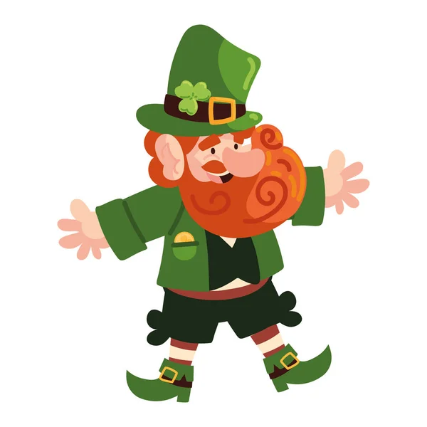 Happy leprechaun cartoon — Stock Vector