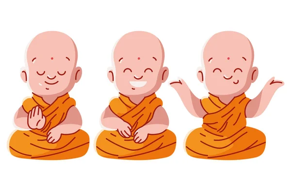 Ensemble de moines tibétains — Image vectorielle