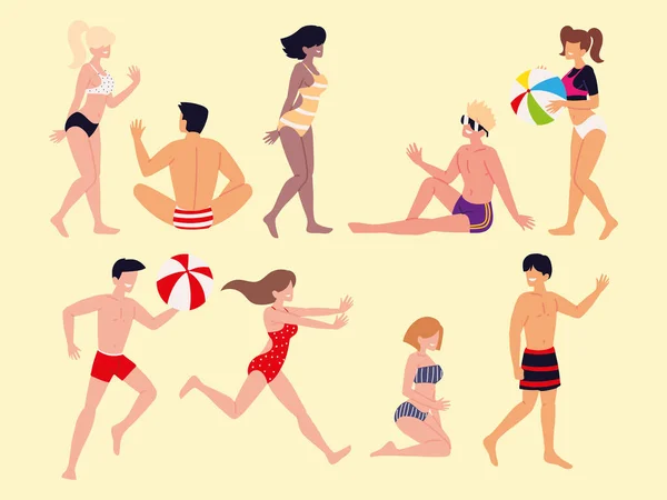 Люди в купальних костюмах — стоковий вектор