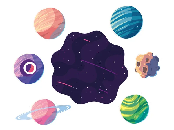 太空星系行星 — 图库矢量图片