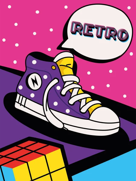 Retro sneaker affisch — Stock vektor