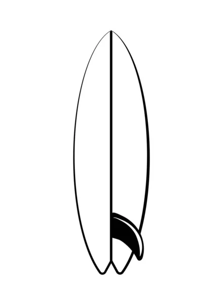 Wit surfboard icoon — Stockvector