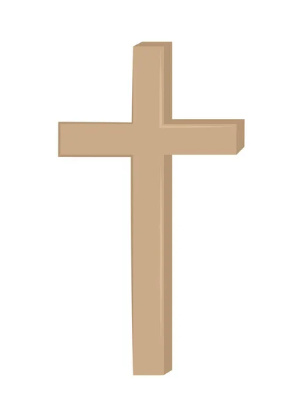 Krzyż drewniany katolicki — Wektor stockowy