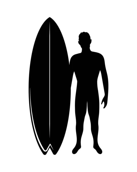 Surfista con tabla de surf — Archivo Imágenes Vectoriales