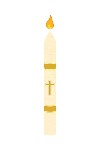 Bougie catholique allumée — Image vectorielle