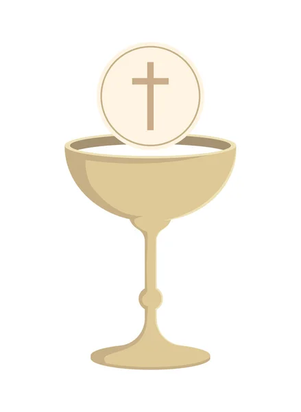 Catholic chalice with wine — Stock Vector