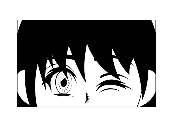 Anime Nahaufnahme Gesicht — Stockvektor