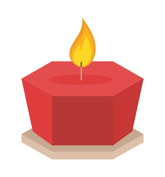 赤い蝋燭ライト — ストックベクタ