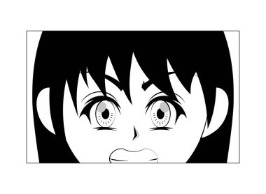 Anime kızgın surat, kapat.