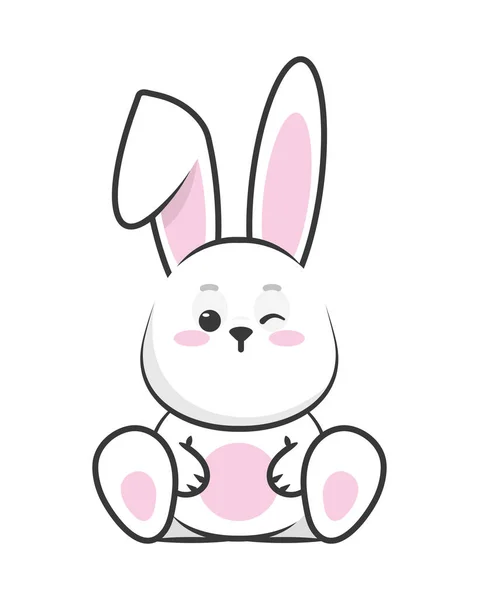 Roztomilý králík kawaii — Stockový vektor