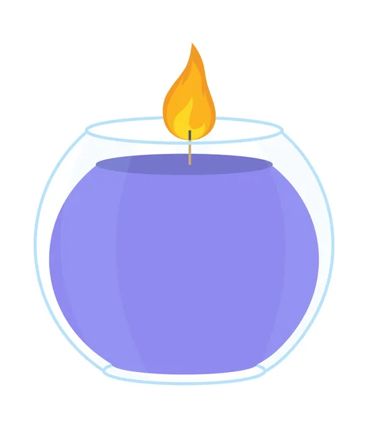 Fialová svíčka v misce — Stockový vektor
