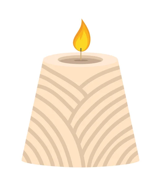 Decorative burning candle — Stock Vector