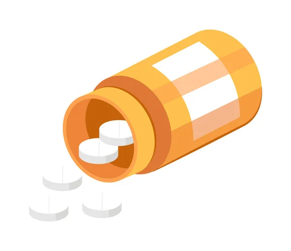 Bouteille de médicament et pilules — Image vectorielle