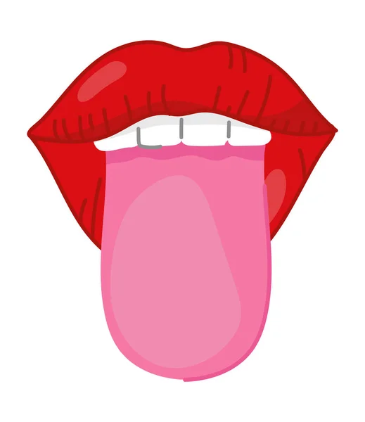 Boca lengua fuera — Vector de stock