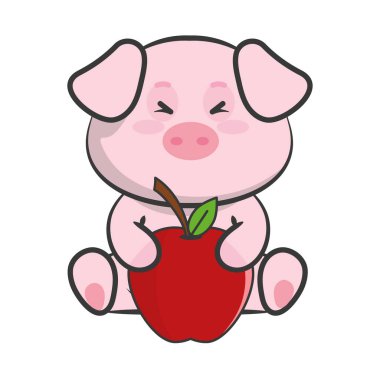 Elmalı şirin domuz.