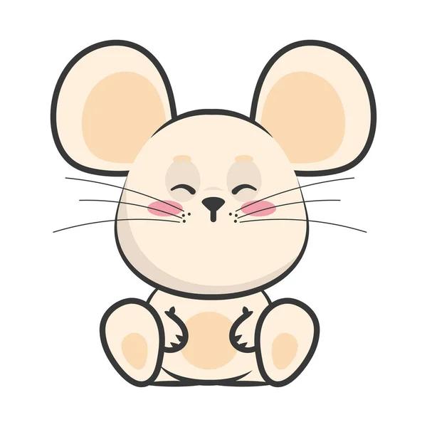 Cute mouse kawaii — Stock Vector