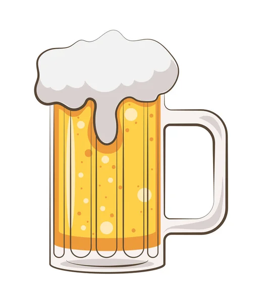 Bebida de cerveza y espuma — Vector de stock